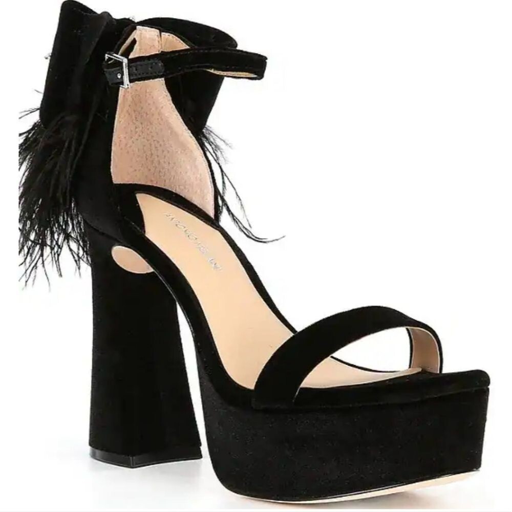Antonio Melani Janie Velvet Platform Dress Sandals Size 7.5 M